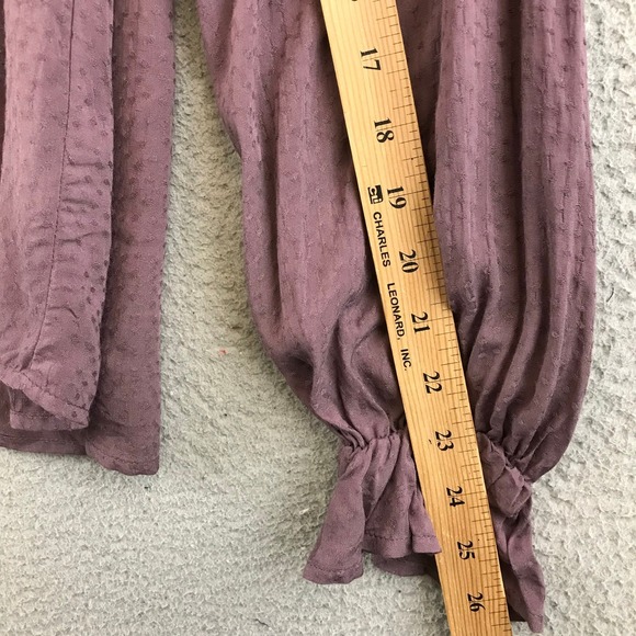 NWT Nordstrom Lush Peppercorn Long Sleeve Blouse Top SZ M - Picture 9 of 10